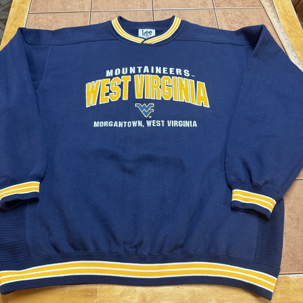 Vintage Lee Sport West Virginia Mountaineers Heavyweight Sweatshirt Size XL WVU